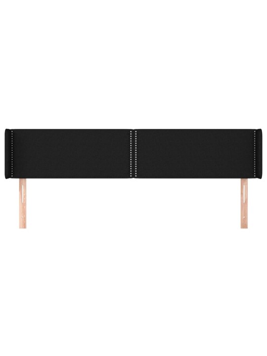 Čelo postele typu ušák černé 163 x 16 x 78/88 cm textil
