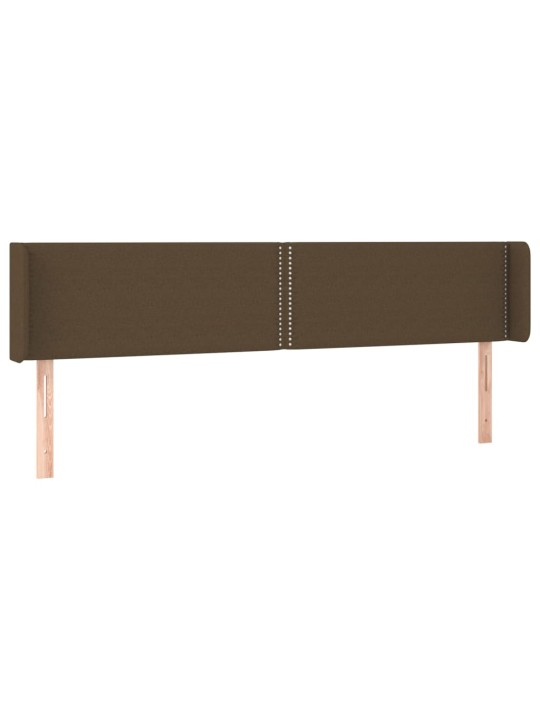 Čelo postele typu ušák tmavě hnědé 163x16x78/88 cm textil