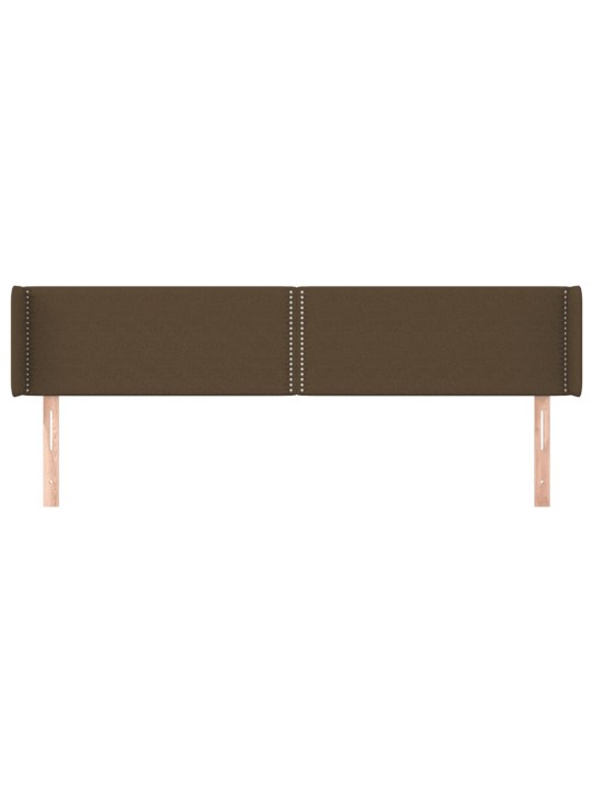 Čelo postele typu ušák tmavě hnědé 163x16x78/88 cm textil