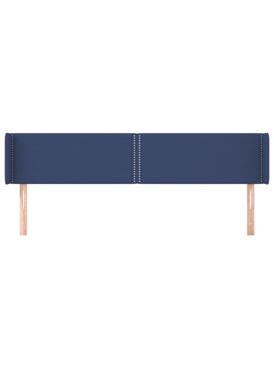 Čelo postele typu ušák modré 163 x 16 x 78/88 cm textil