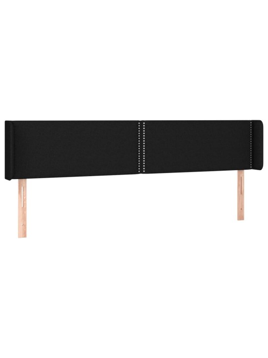 Čelo postele typu ušák černé 183x16x78/88 cm textil