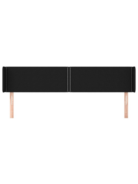Čelo postele typu ušák černé 183x16x78/88 cm textil