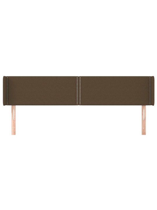 Čelo postele typu ušák tmavě hnědé 183x16x78/88 cm textil