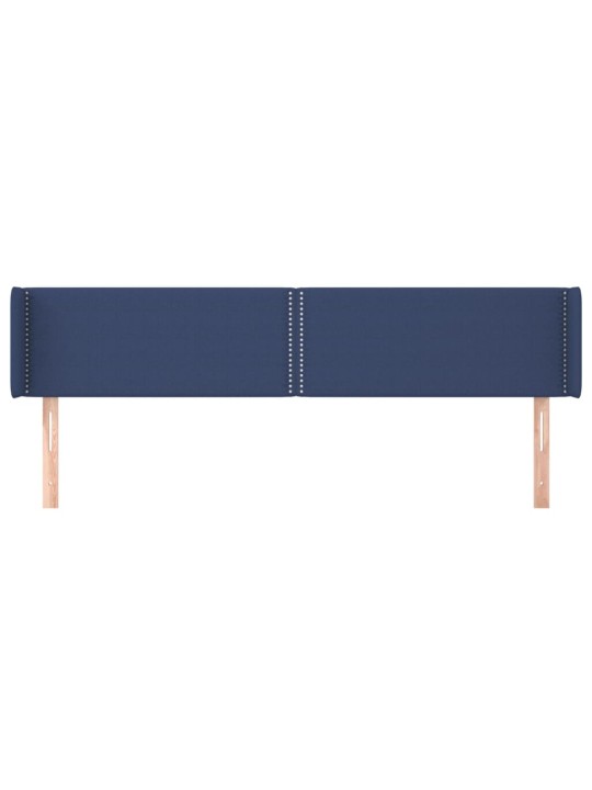 Čelo postele typu ušák modré 183x16x78/88 cm textil