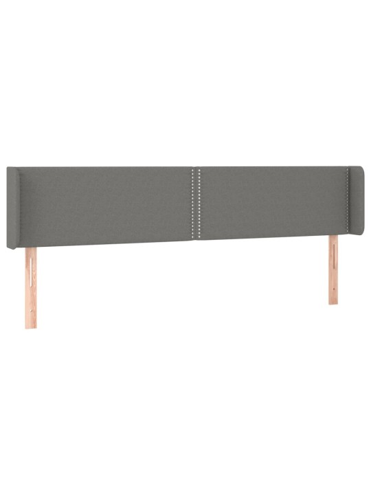 Čelo postele typu ušák tmavě šedé 203x16x78/88 cm textil