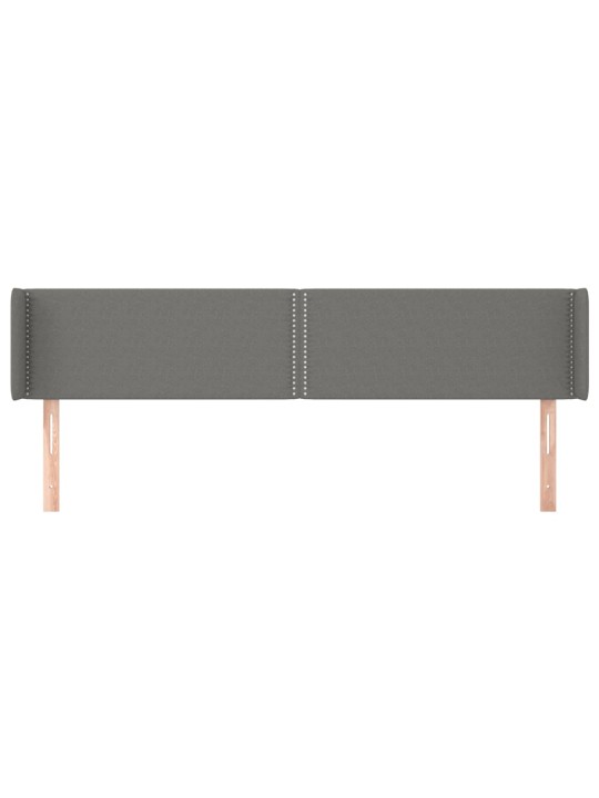 Čelo postele typu ušák tmavě šedé 203x16x78/88 cm textil
