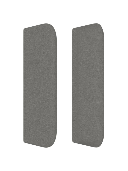 Čelo postele typu ušák tmavě šedé 203x16x78/88 cm textil