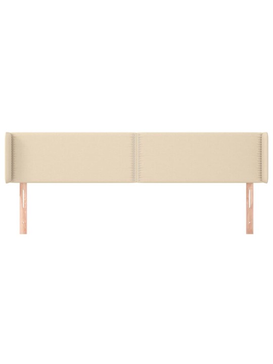 Čelo postele typu ušák krémové 203 x 16 x 78/88 cm textil