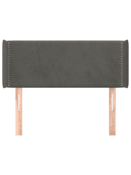 Čelo postele typu ušák tmavě šedé 83x16x78/88 cm samet