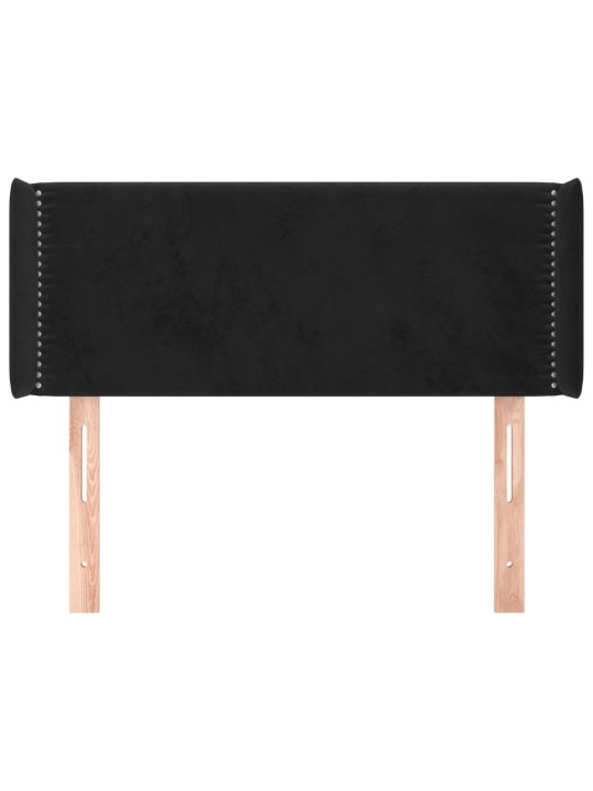 Čelo postele typu ušák černé 83 x 16 x 78/88 cm samet