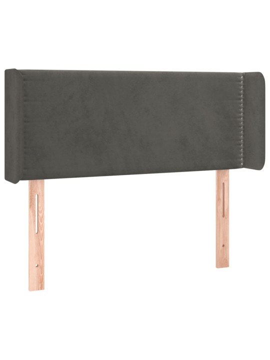 Čelo postele typu ušák tmavě šedé 93x16x78/88 cm samet