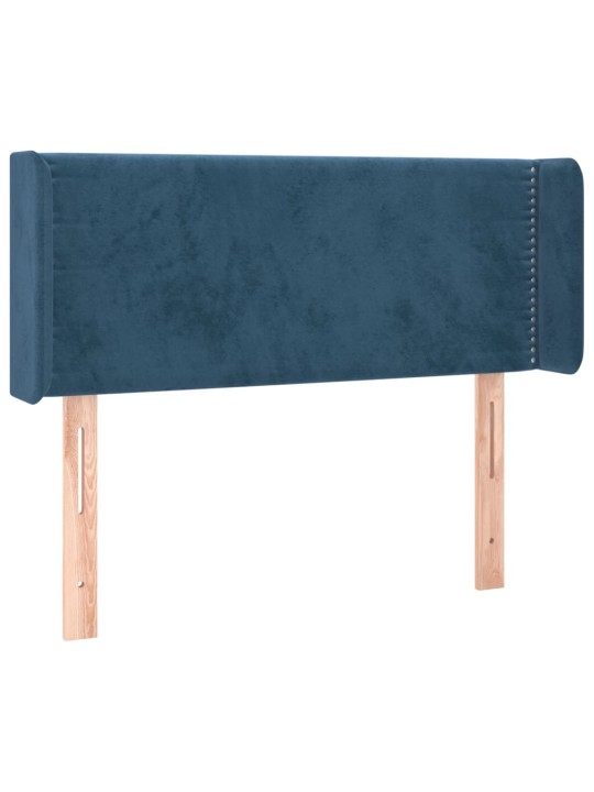 Čelo postele typu ušák tmavě modrá 93x16x78/88 cm samet