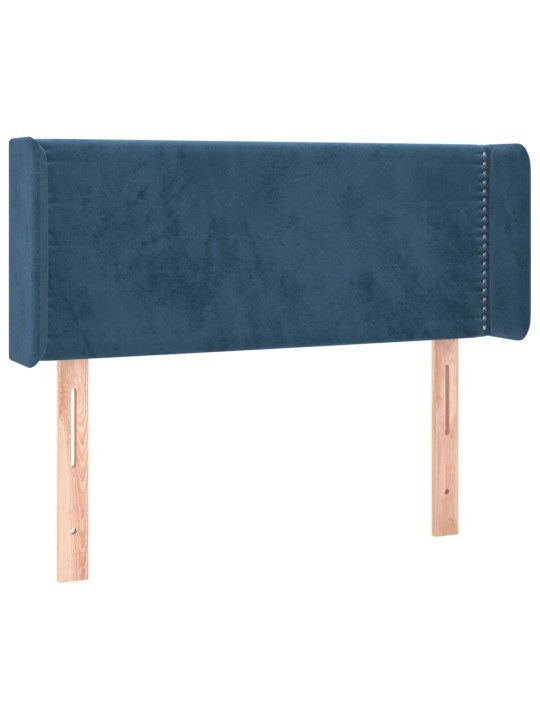 Čelo postele typu ušák tmavě modrá 103x16x78/88 cm samet