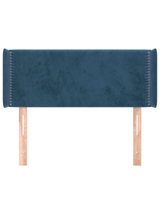 Čelo postele typu ušák tmavě modrá 103x16x78/88 cm samet