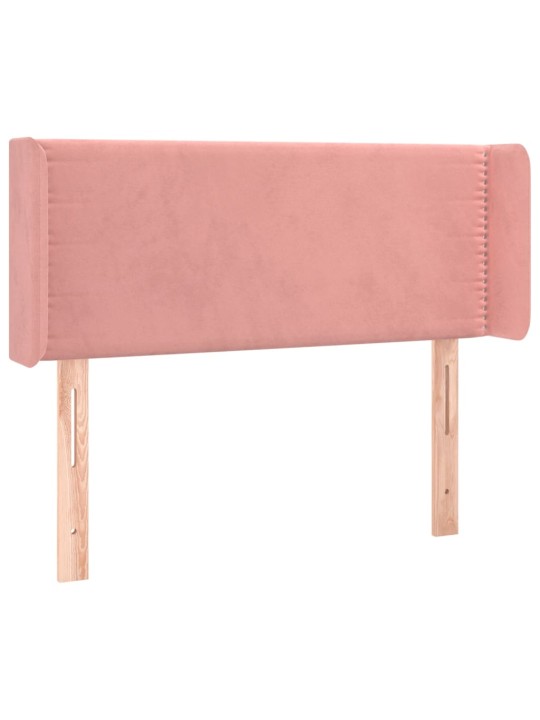 Čelo postele typu ušák růžová 103 x 16 x 78/88 cm samet