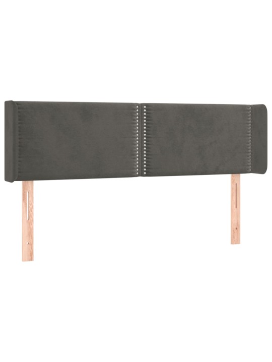 Čelo postele typu ušák tmavě šedé 147x16x78/88 cm samet