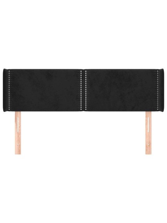 Čelo postele typu ušák černé 147x16x78/88 cm samet