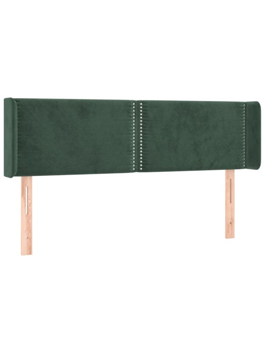 Čelo postele typu ušák tmavě zelená 147x16x78/88 cm samet