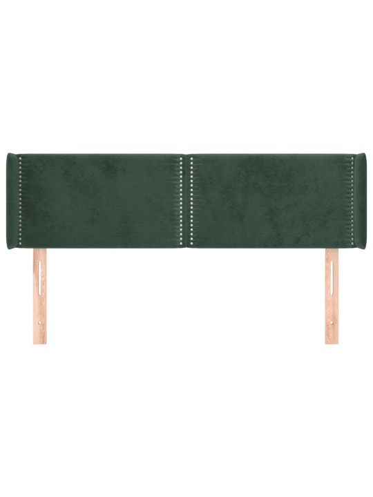 Čelo postele typu ušák tmavě zelená 147x16x78/88 cm samet