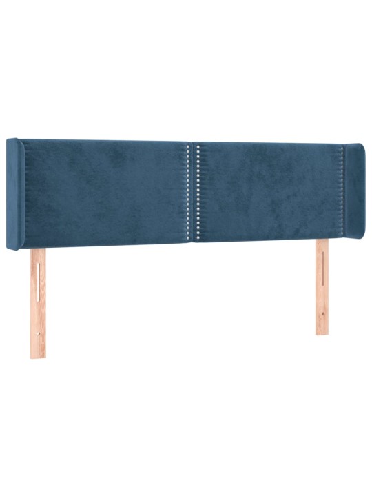 Čelo postele typu ušák tmavě modrá 147x16x78/88 cm samet