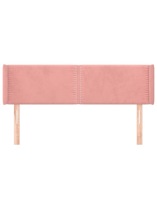 Čelo postele typu ušák růžová 147x16x78/88 cm samet