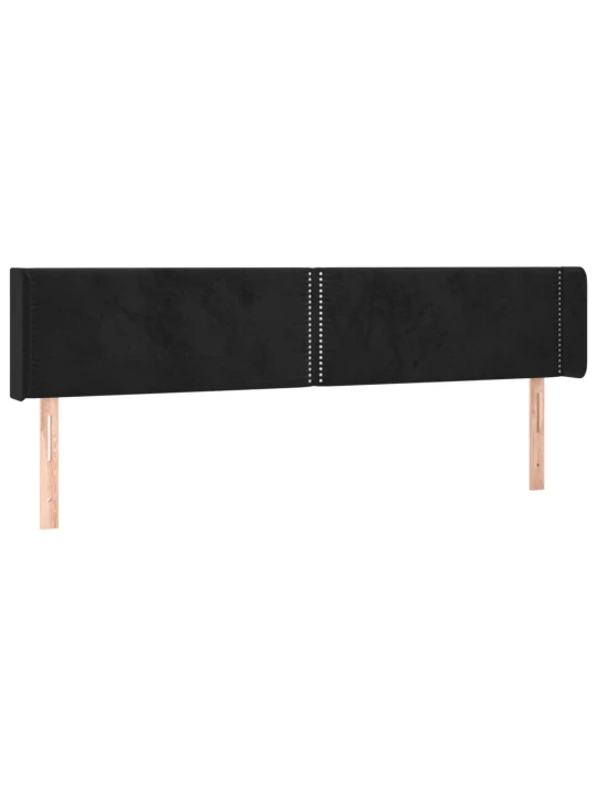 Čelo postele typu ušák černé 163x16x78/88 cm samet