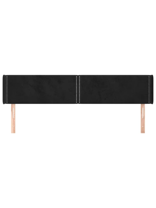 Čelo postele typu ušák černé 163x16x78/88 cm samet