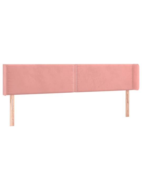 Čelo postele typu ušák růžová 183x16x78/88 cm samet