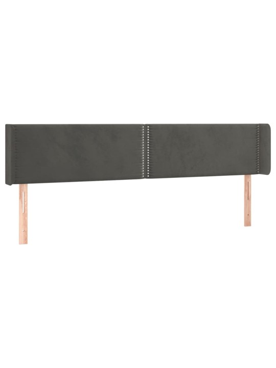 Čelo postele typu ušák tmavě šedé 203x16x78/88 cm samet