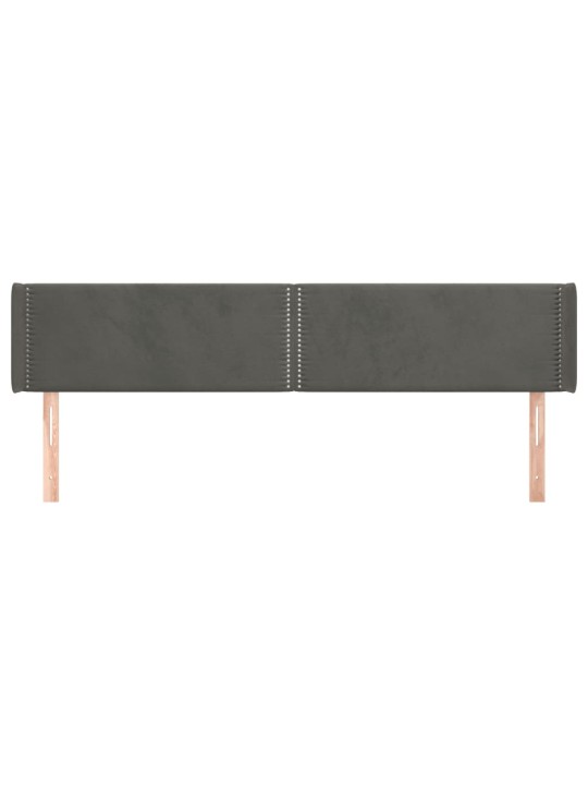Čelo postele typu ušák tmavě šedé 203x16x78/88 cm samet