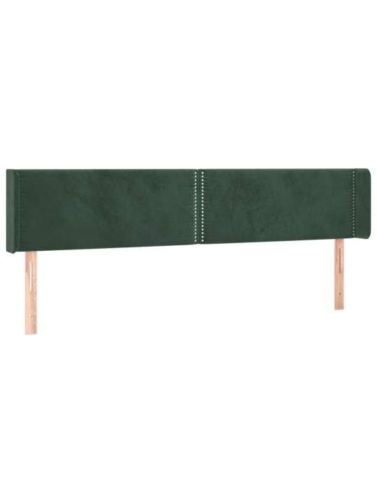 Čelo postele typu ušák tmavě zelená 203x16x78/88 cm samet