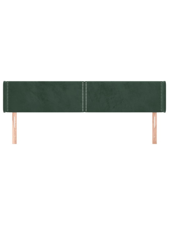 Čelo postele typu ušák tmavě zelená 203x16x78/88 cm samet