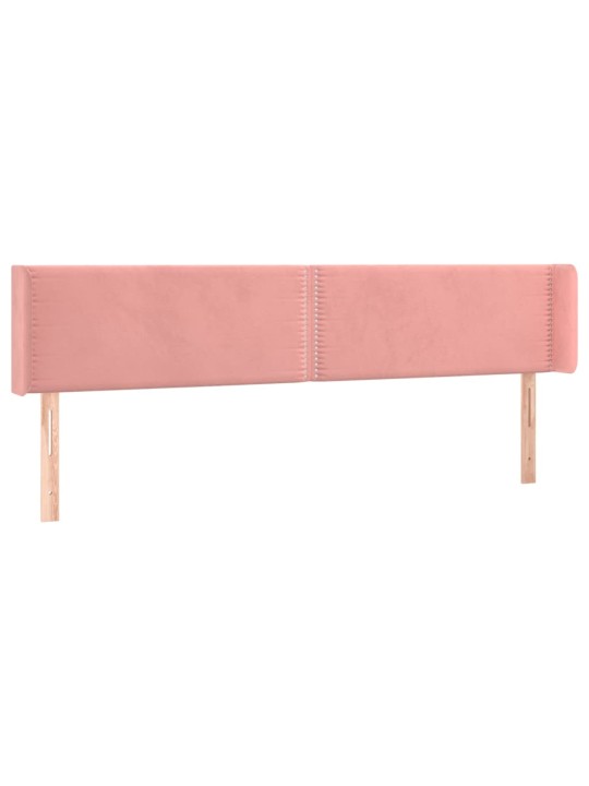 Čelo postele typu ušák růžová 203x16x78/88 cm samet