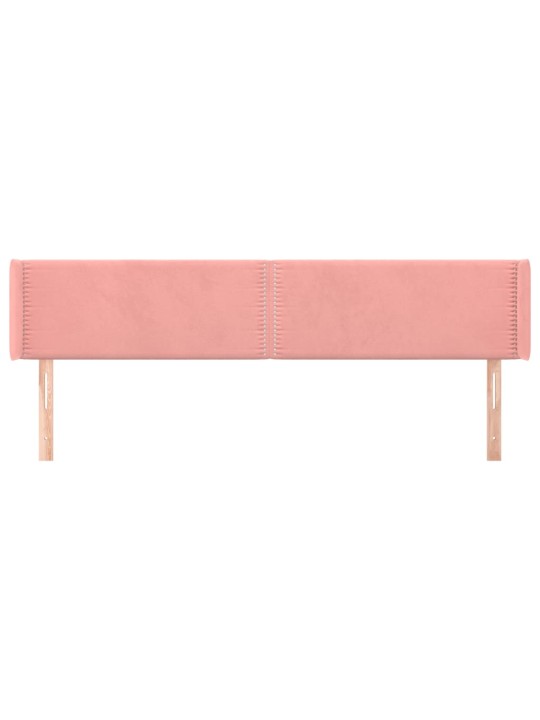 Čelo postele typu ušák růžová 203x16x78/88 cm samet