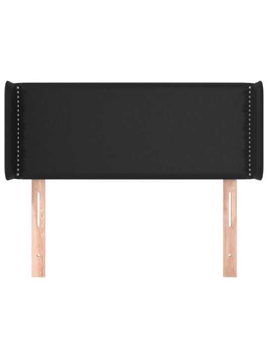 Čelo postele typu ušák černé 83 x 16 x 78/88 cm umělá kůže
