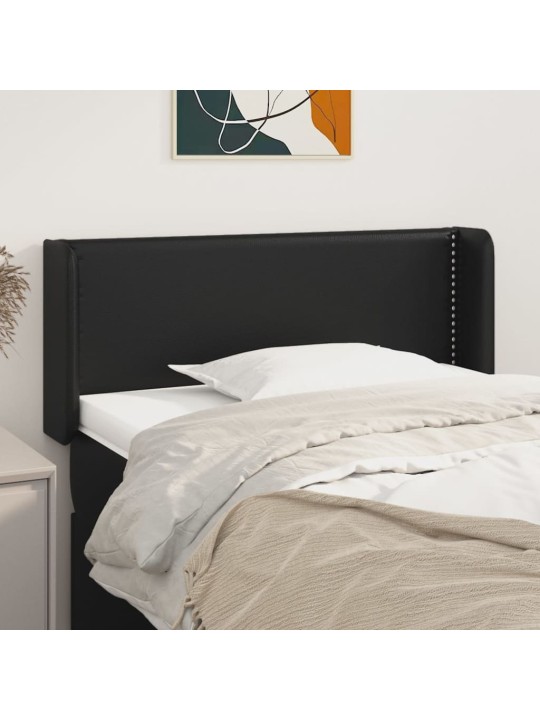 Čelo postele typu ušák černé 83 x 16 x 78/88 cm umělá kůže
