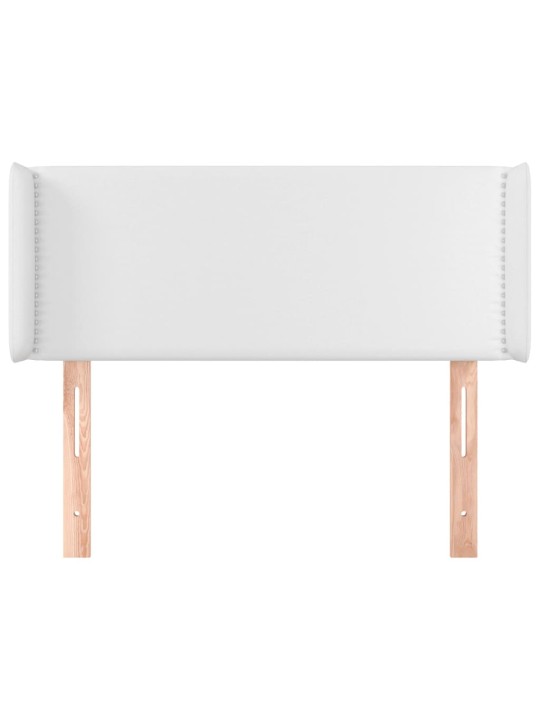 Čelo postele typu ušák bílá 83 x 16 x 78/88 cm umělá kůže