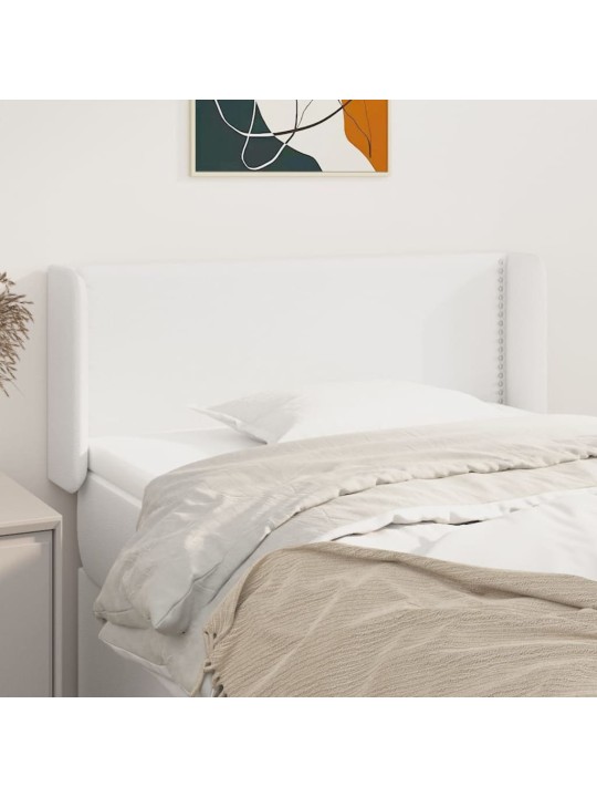 Čelo postele typu ušák bílá 83 x 16 x 78/88 cm umělá kůže