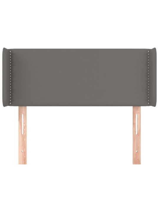 Čelo postele typu ušák šedá 83 x 16 x 78/88 cm umělá kůže