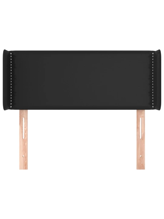 Čelo postele typu ušák černé 93x16x78/88 cm umělá kůže
