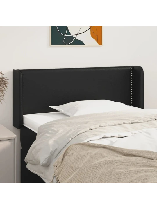 Čelo postele typu ušák černé 93x16x78/88 cm umělá kůže