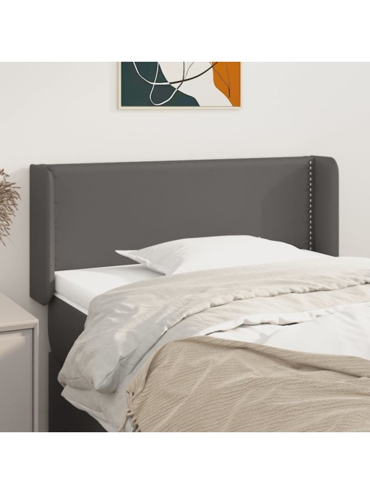 Čelo postele typu ušák šedá 93x16x78/88 cm umělá kůže