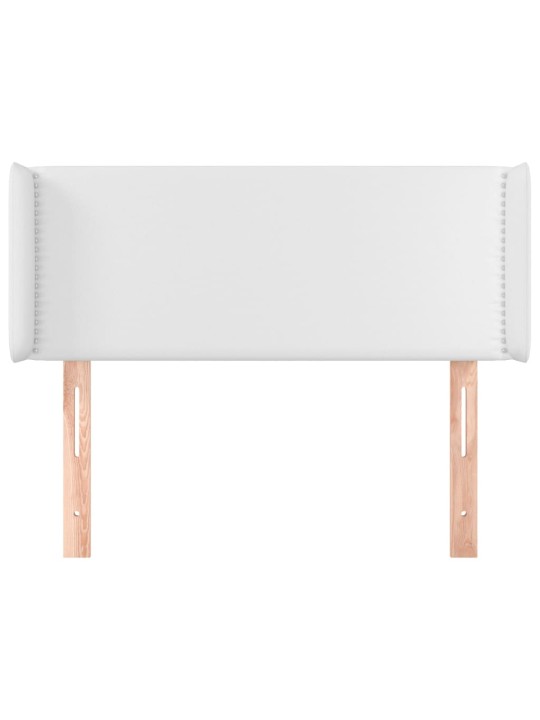 Čelo postele typu ušák bílá 103 x 16 x 78/88 cm umělá kůže