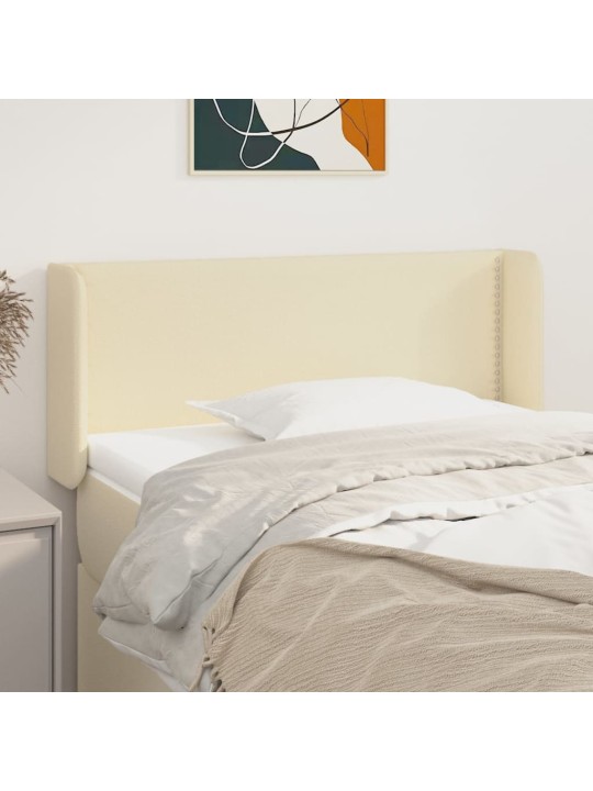 Čelo postele typu ušák krémové 103 x 16 x 78/88 cm umělá kůže