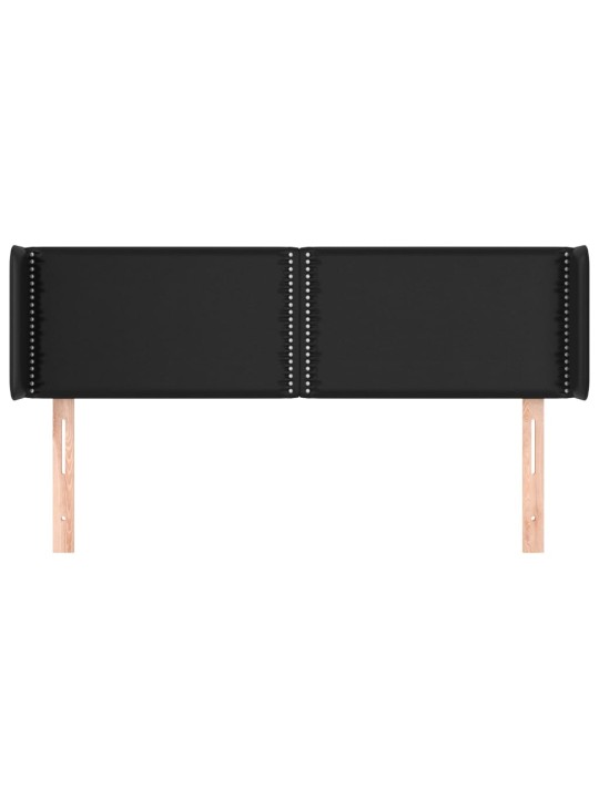 Čelo postele typu ušák černé 147x16x78/88 cm umělá kůže