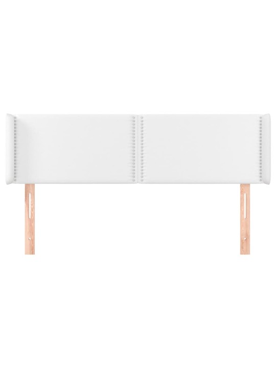 Čelo postele typu ušák bílá 147x16x78/88 cm umělá kůže