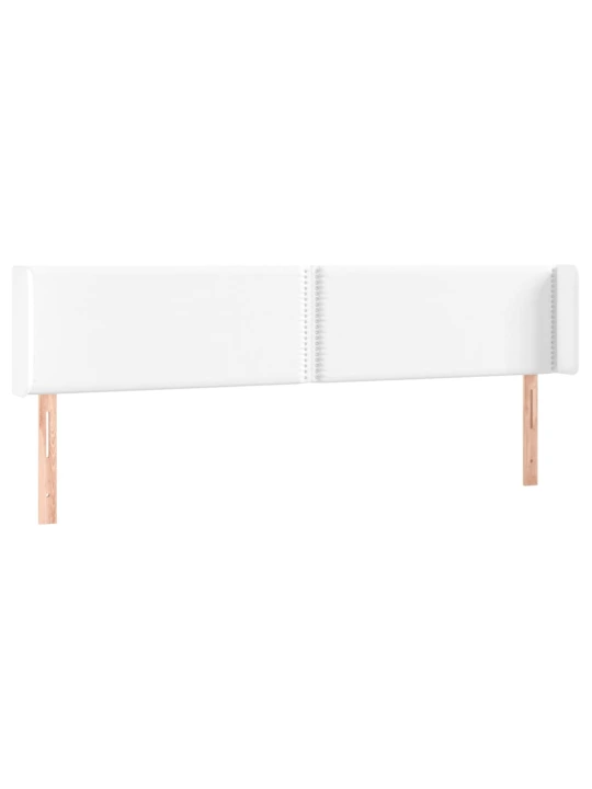 Čelo postele typu ušák bílá 163x16x78/88 cm umělá kůže