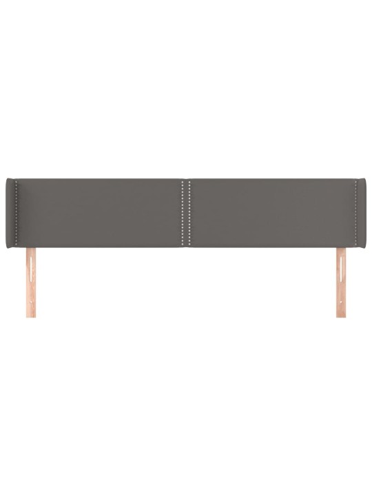 Čelo postele typu ušák šedá 163 x 16 x 78/88 cm umělá kůže