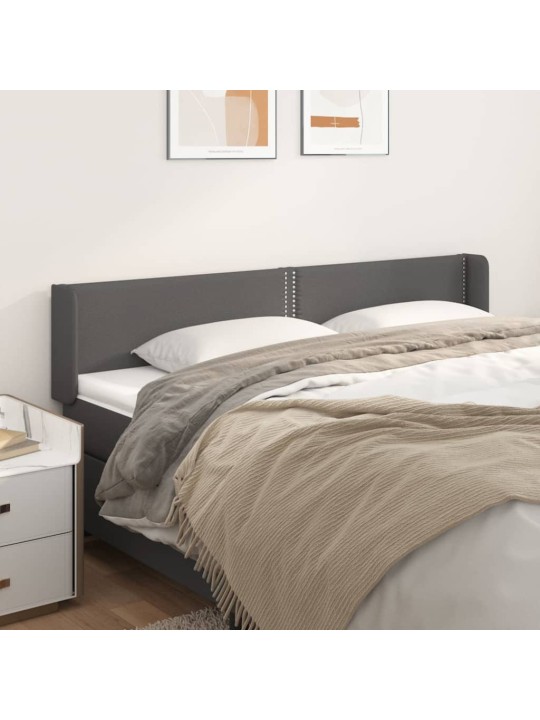 Čelo postele typu ušák šedá 163 x 16 x 78/88 cm umělá kůže
