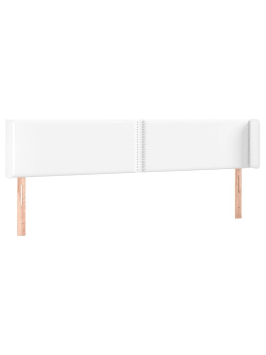 Čelo postele typu ušák bílá 183x16x78/88 cm umělá kůže